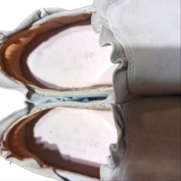 Kate Spade Leather Lilly Ruffle Slip On Sneakers Flats - Picture 6 of 9